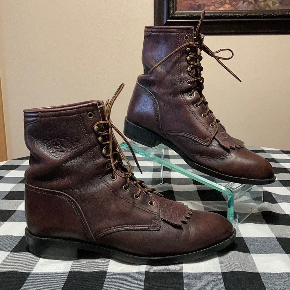 ARIAT Heritage Lacer Brown Leather Boot Western Cowbooy Roper Size 11 Men